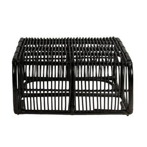 Roma 90cm Black Rattan Coffee Table, Plantation Square for Modern Interiors - Lounge Styles