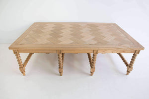 Lounge Styles Abide Interiors Stradbroke Bobbin Coffee Table – Herringbone Top 150cm Natural Cedar Rectangle