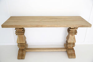 Lounge Styles Abide Interiors Newport White Cedar Console Table 152cm - Weathered Oak Finish