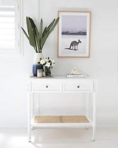 Lounge Styles Abide Interiors Hamilton Cane Console Table Mahogany Wood – White