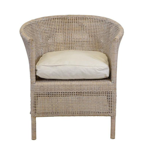 Lounge Styles Theo & Joe Verandah White Washed Rattan Chair