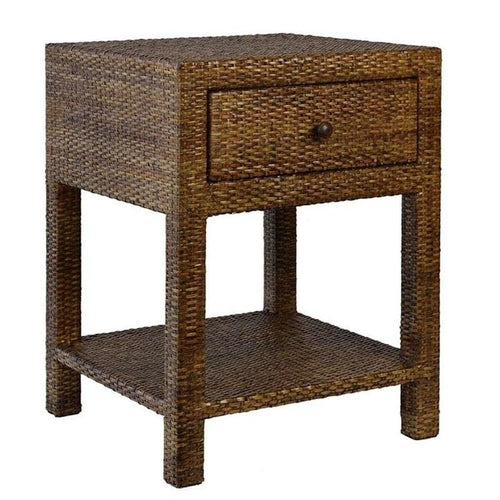 Lounge Styles Theo & Joe Plantation Side Table - Rattan With Storage Square 68cm