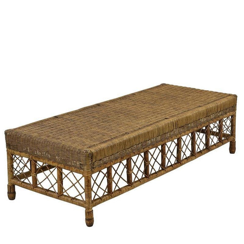 Lounge Styles Theo & Joe Plantation Lattice Coffee Table, 150cm Rectangle Wicker