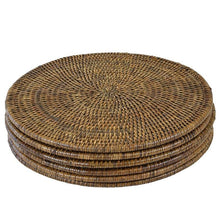 Load image into Gallery viewer, Lounge Styles Theo &amp; Joe Plantation Rattan Placemat Round x 6