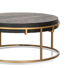 Load image into Gallery viewer, Lounge Styles Calibre 100cm Elm Round Top Coffee Table - Golden Iron Base