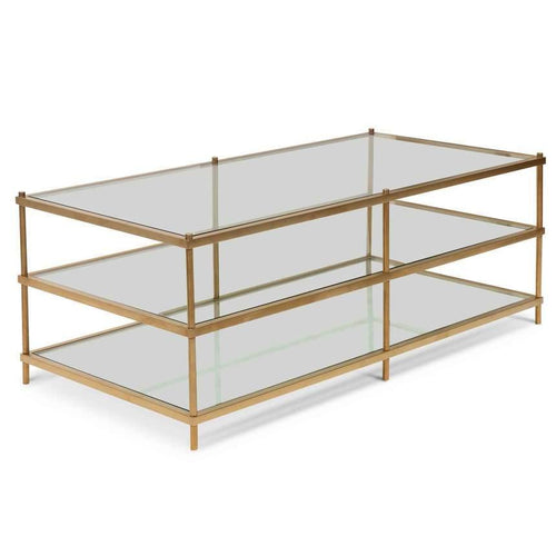 Lounge Styles Calibre 1.2m Glass Coffee Table - Gold Base