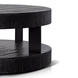Lounge Styles Calibre 100cm Round Coffee Table - Full Black