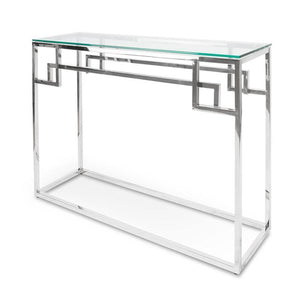Lounge Styles Calibre CDT2012-BS 1.15m Console Glass Table - Stainless Steel Base
