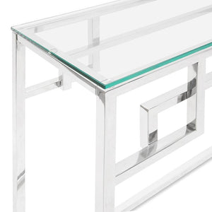Lounge Styles Calibre CDT2012-BS 1.15m Console Glass Table - Stainless Steel Base