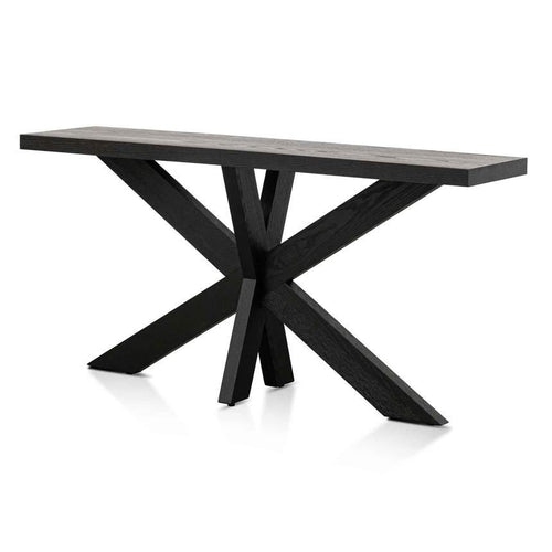 Lounge Styles Calibre 1.6m Oak Console Table - Textured Espresso Black