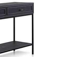 Load image into Gallery viewer, Elm Wood Console Table - Full Black 140cm