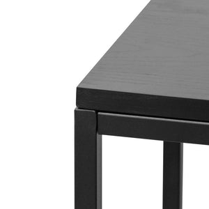 Oak Veneer Console Table - Textured Full Black 1.6m