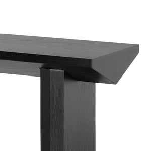 1.4m Oak Console Table - Black