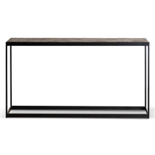 Load image into Gallery viewer, 140cm Console Table in Dark Natural - Black Frame