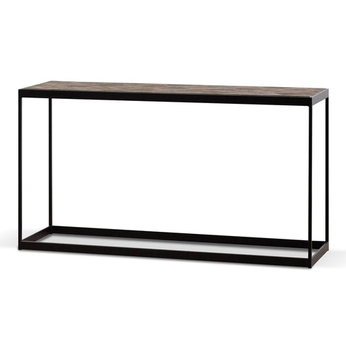 140cm Console Table in Dark Natural - Black Frame