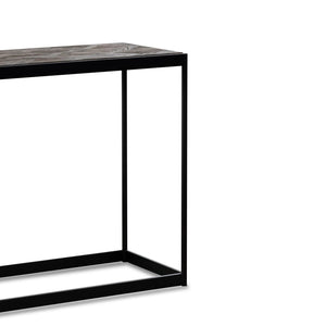 140cm Console Table in Dark Natural - Black Frame