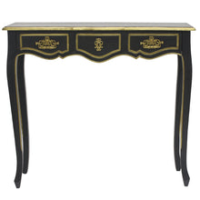 Load image into Gallery viewer, Dynasty Console Table Black Antique Gold Trim 90cm