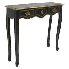 Load image into Gallery viewer, Dynasty Console Table Black Antique Gold Trim 90cm