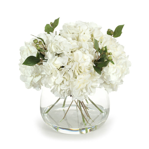 Hydrangea Mix in Vase 36cmh - Cream Green