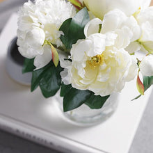 Load image into Gallery viewer, Peony Mix in Vase 22cmh - Cream