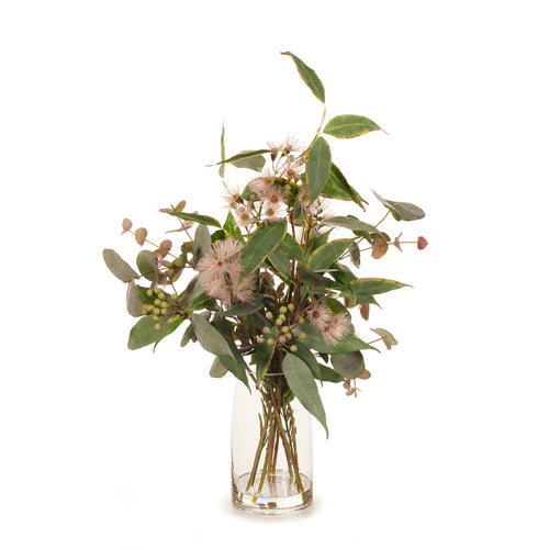 Eucalyptus Flowering Mix in Vase 64cmh - Pink