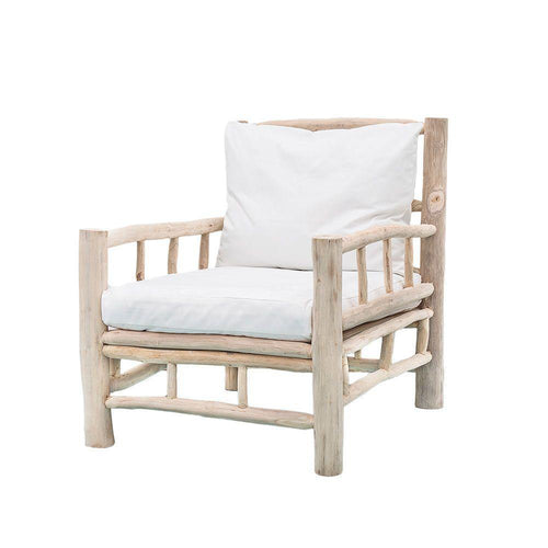 Lounge Styles Emac&Lawton/Florabelle Bermuda Armchair With Cushion -White Washed