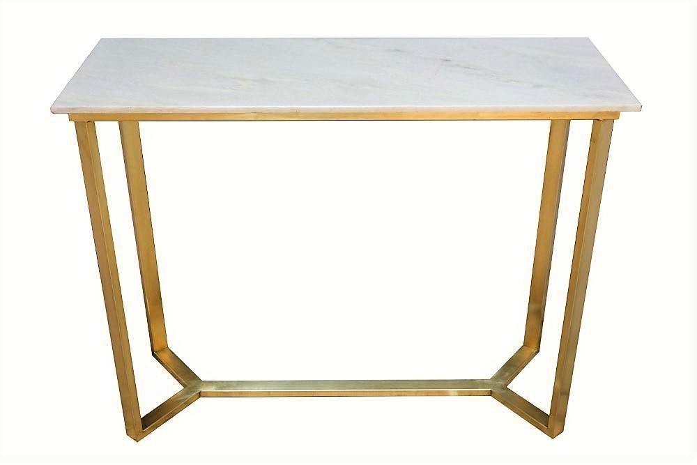 Lounge Styles j&k imports Benson Console Table Marble Steel Matte Gold Finish- Limited stock available !
