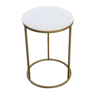 Lounge Styles j&k imports Cleo Side Table Marble Top Round Set of 2 - Pre Order Now!