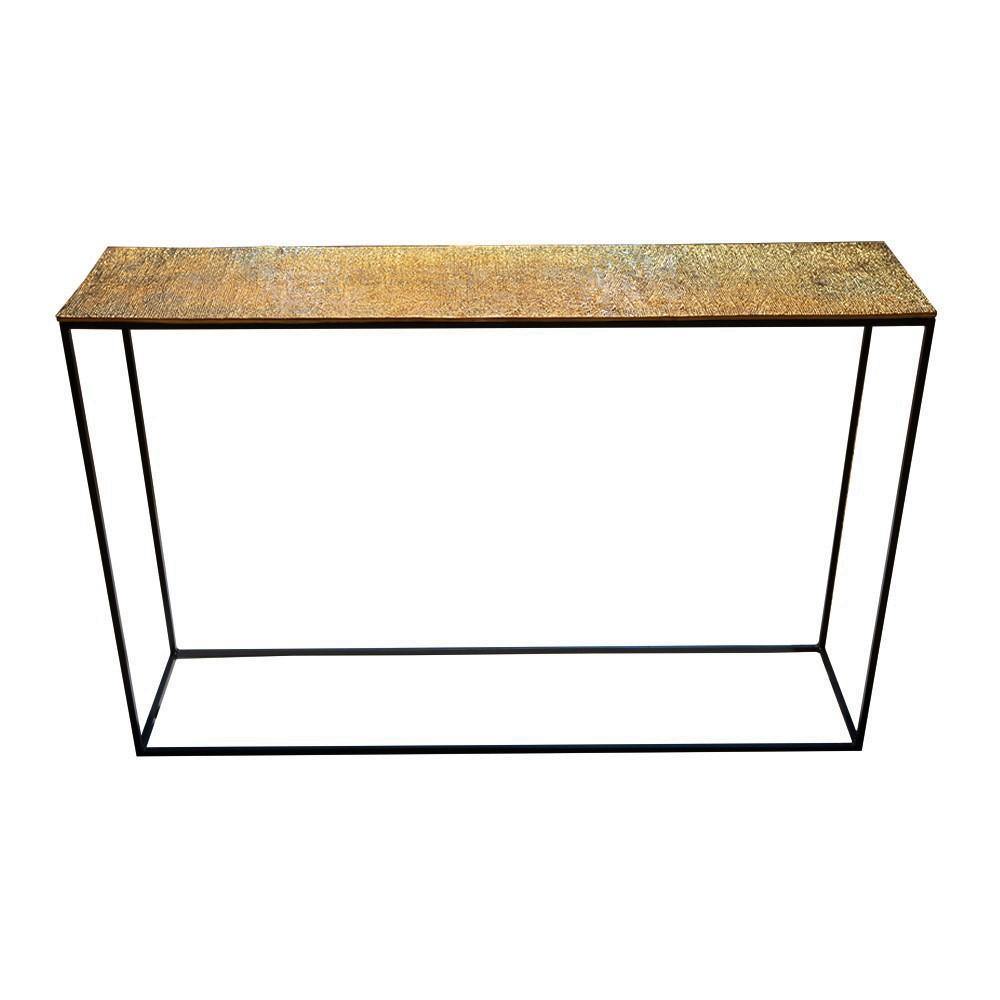 Lounge Styles j&k imports Jute Console Table Black Steel Finish - Limited stock available !