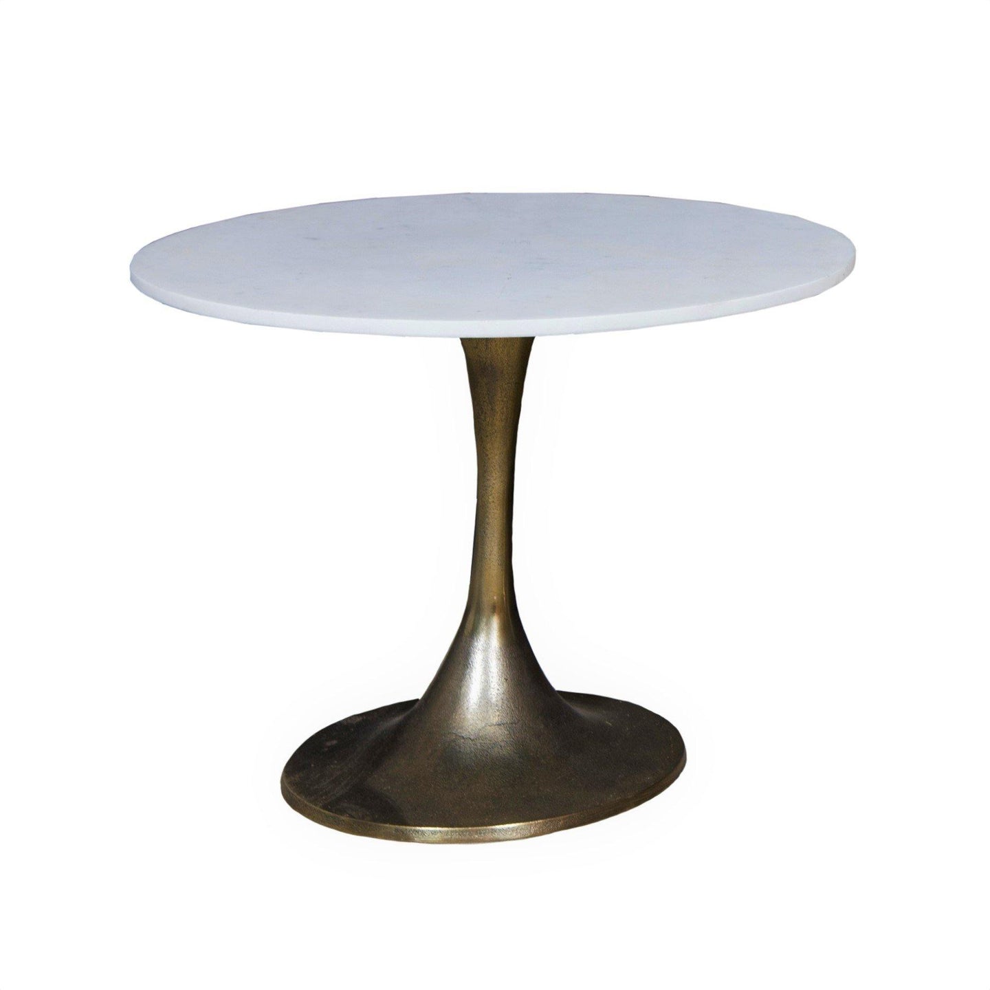 Lounge Styles j&k imports Café Occasional Coffee Side Table Marble Top Brass