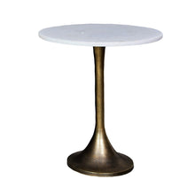 Load image into Gallery viewer, Lounge Styles j&amp;k imports Café Coffee Occasional Round Side Table Metal Brass Marble Top