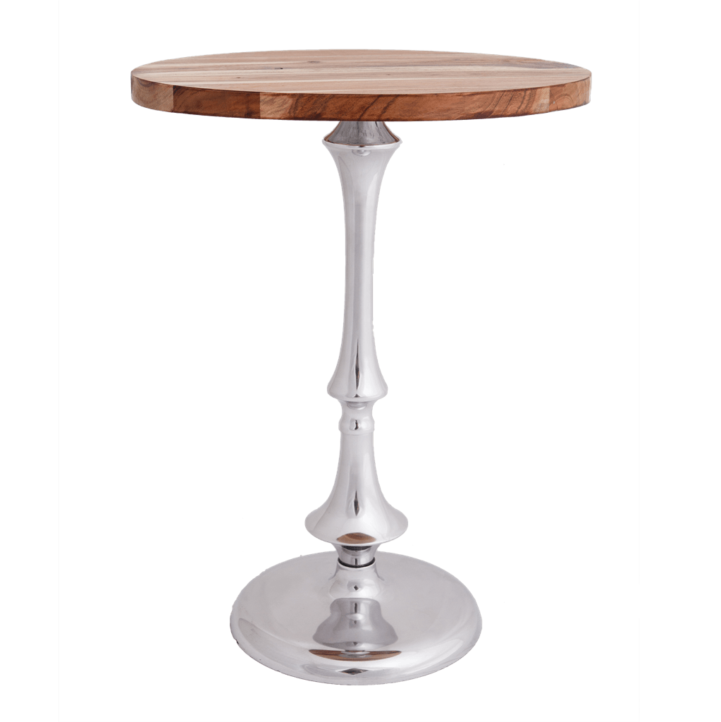 Lounge Styles j&k imports Round Side Table Wooden Top - Sheesham Timber