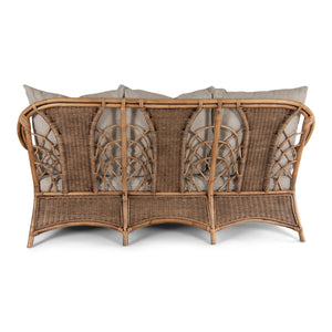 Giselle 3 Seat Sofa - Weaved Wicker Rattan 187cm
