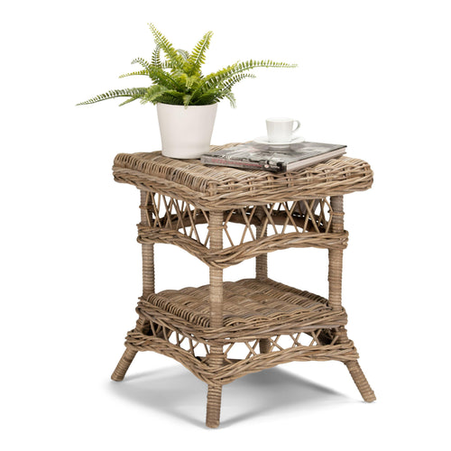 Lounge Styles Room+Co Isabel Side Table Square, 45cm Kubu Grey Rattan