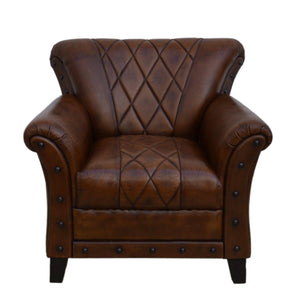 Lounge Styles Phil Bee Studded Leather Designer Arm Chair