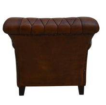Load image into Gallery viewer, Lounge Styles Phil Bee Studded Leather Designer Arm Chair