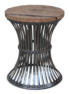 Lounge Styles Phil Bee Inverted Wood and Iron Side Table