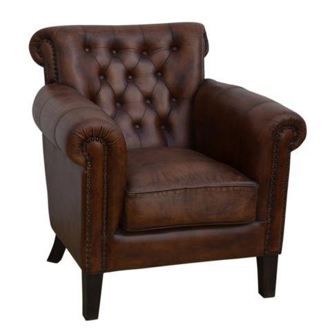 Lounge Styles Phil Bee Chocolate Leather Armchair with Timber Legs