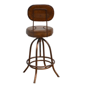 Lounge Styles Phil Bee Industrial Wind Up Bar Chair With Leather