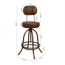 Load image into Gallery viewer, Lounge Styles Phil Bee Industrial Wind Up Bar Chair With Leather