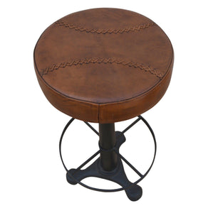 Lounge Styles Phil Bee Industrial Bar Stool Leather Seat - Cast Iron Base