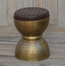 Load image into Gallery viewer, Lounge Styles Phil Bee Di Maggio Copper Look Drum Stool - Hourglass Shaped Base