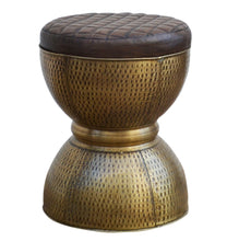 Load image into Gallery viewer, Lounge Styles Phil Bee Di Maggio Copper Look Drum Stool - Hourglass Shaped Base