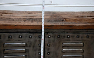 Lounge Styles Phil Bee Vintage Iron Locker Sideboard with Reclaimed Railway Sleeper Wood