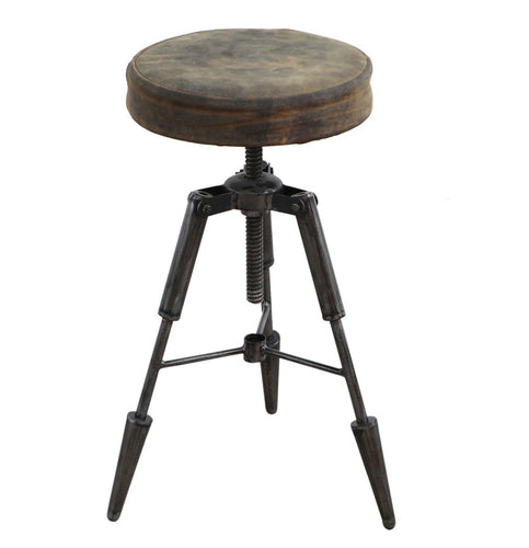 Lounge Styles Phil Bee Industrial Tripod Leather Stool