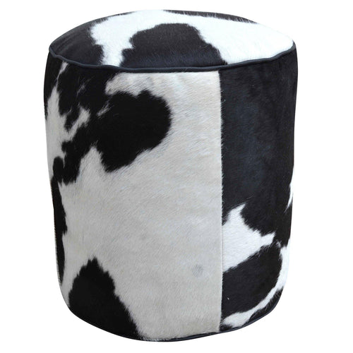 Lounge Styles Phil Bee Cylindrical Shape Cowhide Classic Ottoman
