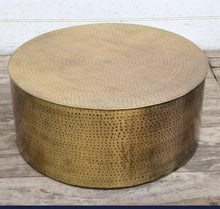 Load image into Gallery viewer, Lounge Styles Phil Bee Hammered Coffee Table, 80cm Round Metal Brass