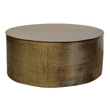 Load image into Gallery viewer, Lounge Styles Phil Bee Hammered Coffee Table, 80cm Round Metal Brass