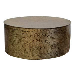 Lounge Styles Phil Bee Hammered Coffee Table, 80cm Round Metal Brass