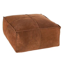 Load image into Gallery viewer, Lounge Styles Phil Bee Suede Texture Chocolate Leather Ottoman